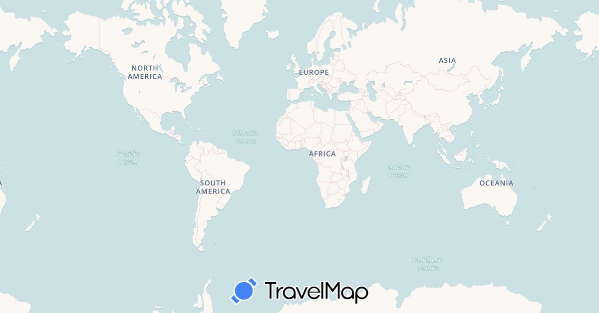 TravelMap itinerary: boat in Bahamas, Canada, United States (North America)